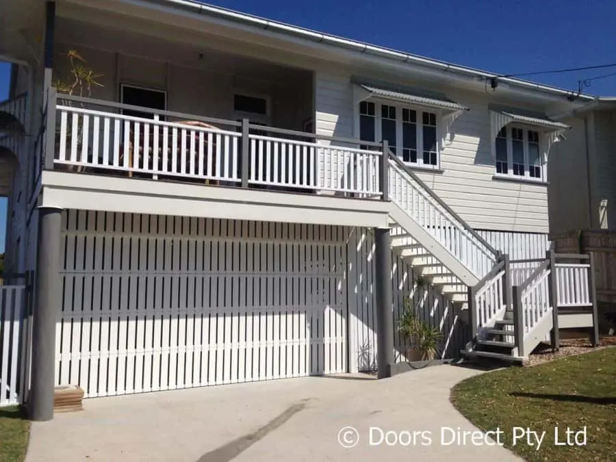 Custom-made vertical aluminium sectional garage door, Brisbane