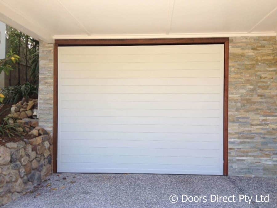 Tilt door, Contemporary sheeting, Surfmist colour