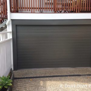 Gliderol sectional door, Tuscan Design, Woodland Grey with side and head steel work