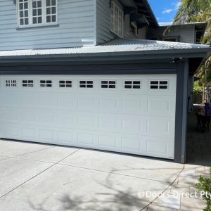 Dover White Oxford Sectional Door with County Windows