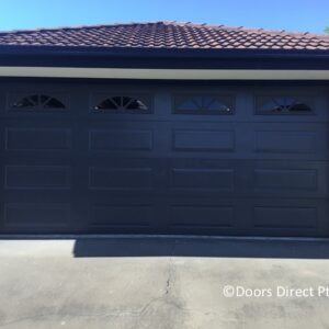 Hampton Sectional Door with Sunburst Tinted Windows Ironstone