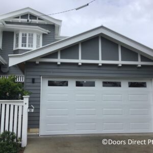 Sectional Door Hampton Dover White Smooth Finish Clear Traditional Windows #9986