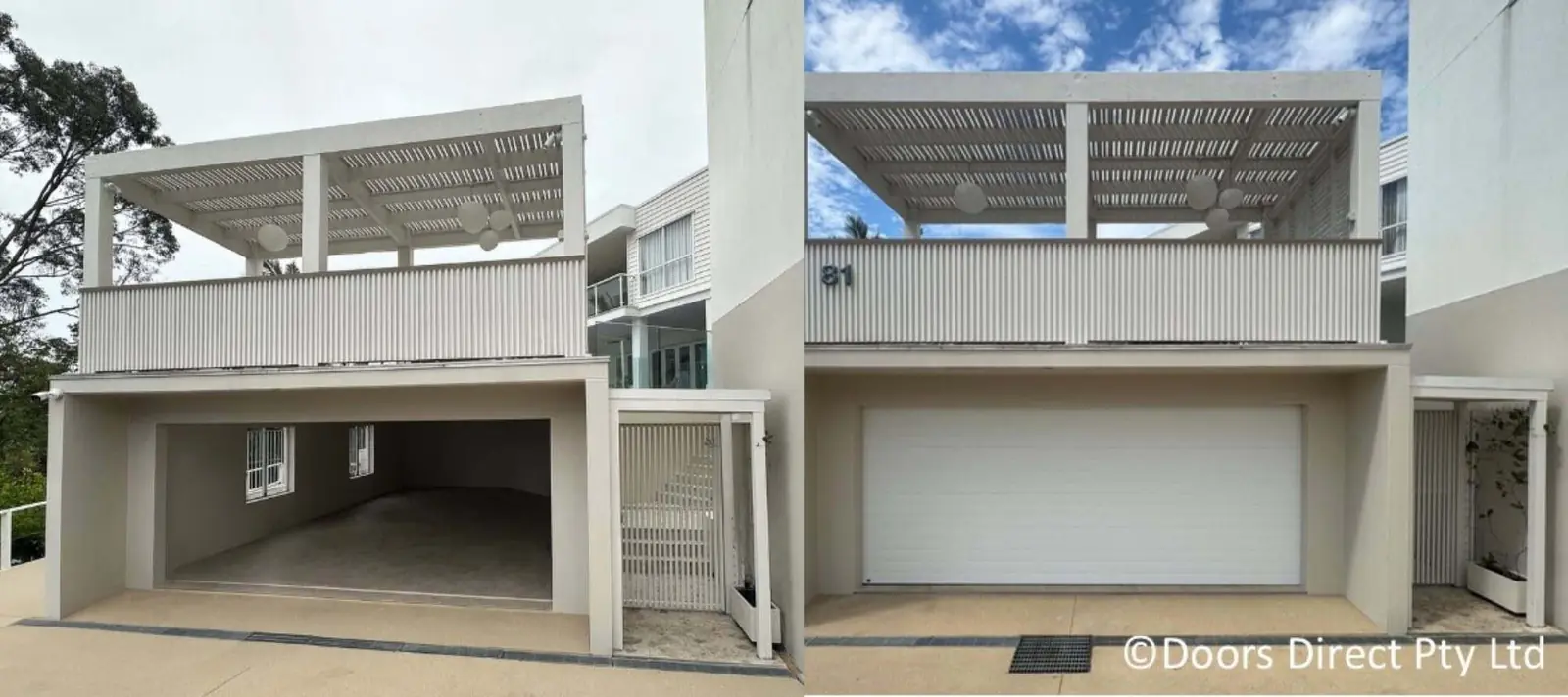 Before & after Seville Sectional Dover white